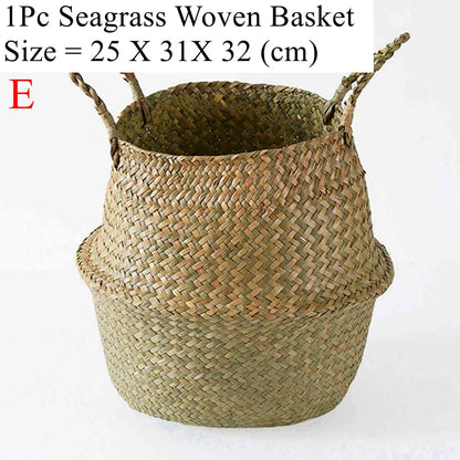 EcoFold Handwoven Seagrass Storage Baskets