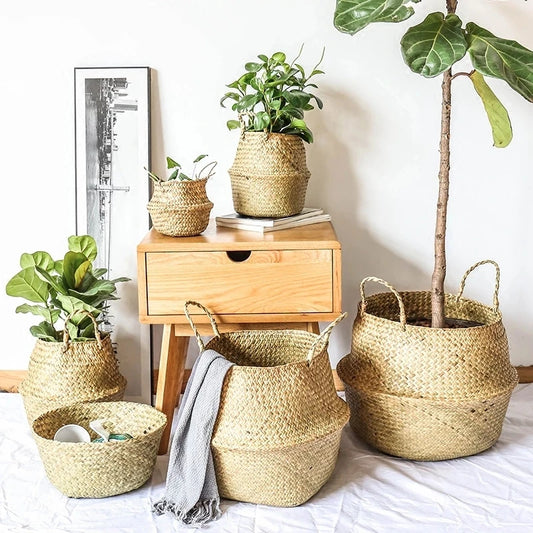 EcoFold Handwoven Seagrass Storage Baskets