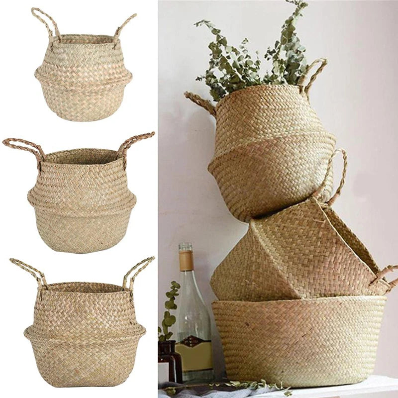 EcoFold Handwoven Seagrass Storage Baskets