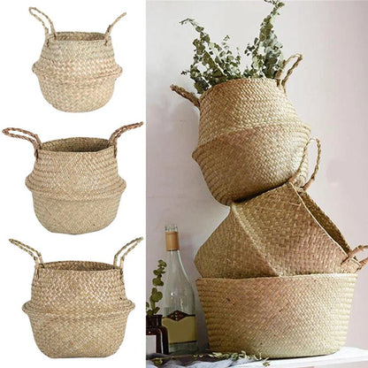 EcoFold Handwoven Seagrass Storage Baskets