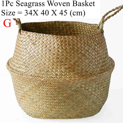 EcoFold Handwoven Seagrass Storage Baskets
