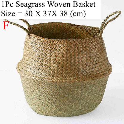 EcoFold Handwoven Seagrass Storage Baskets