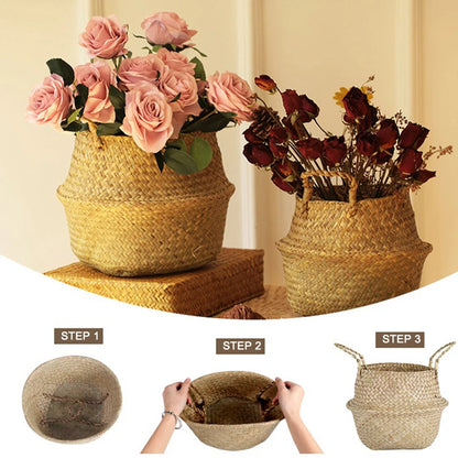 EcoFold Handwoven Seagrass Storage Baskets
