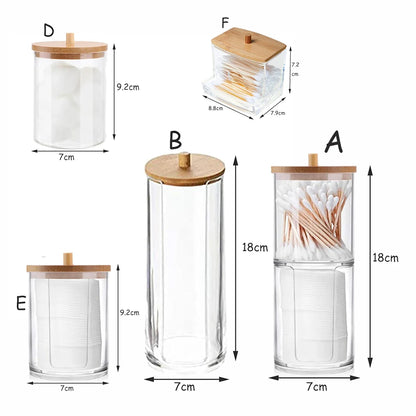 PureOrganix Clear Cosmetic Storage Jars